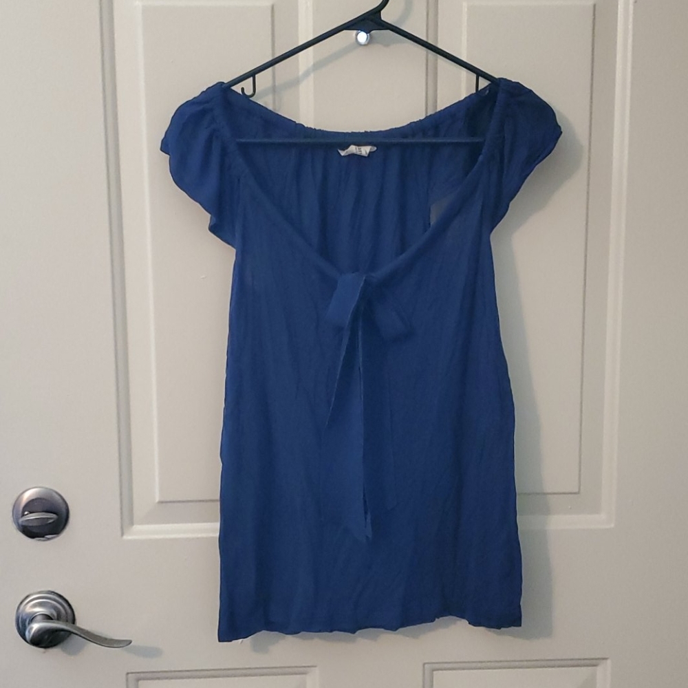 Navy Tie Front Tank